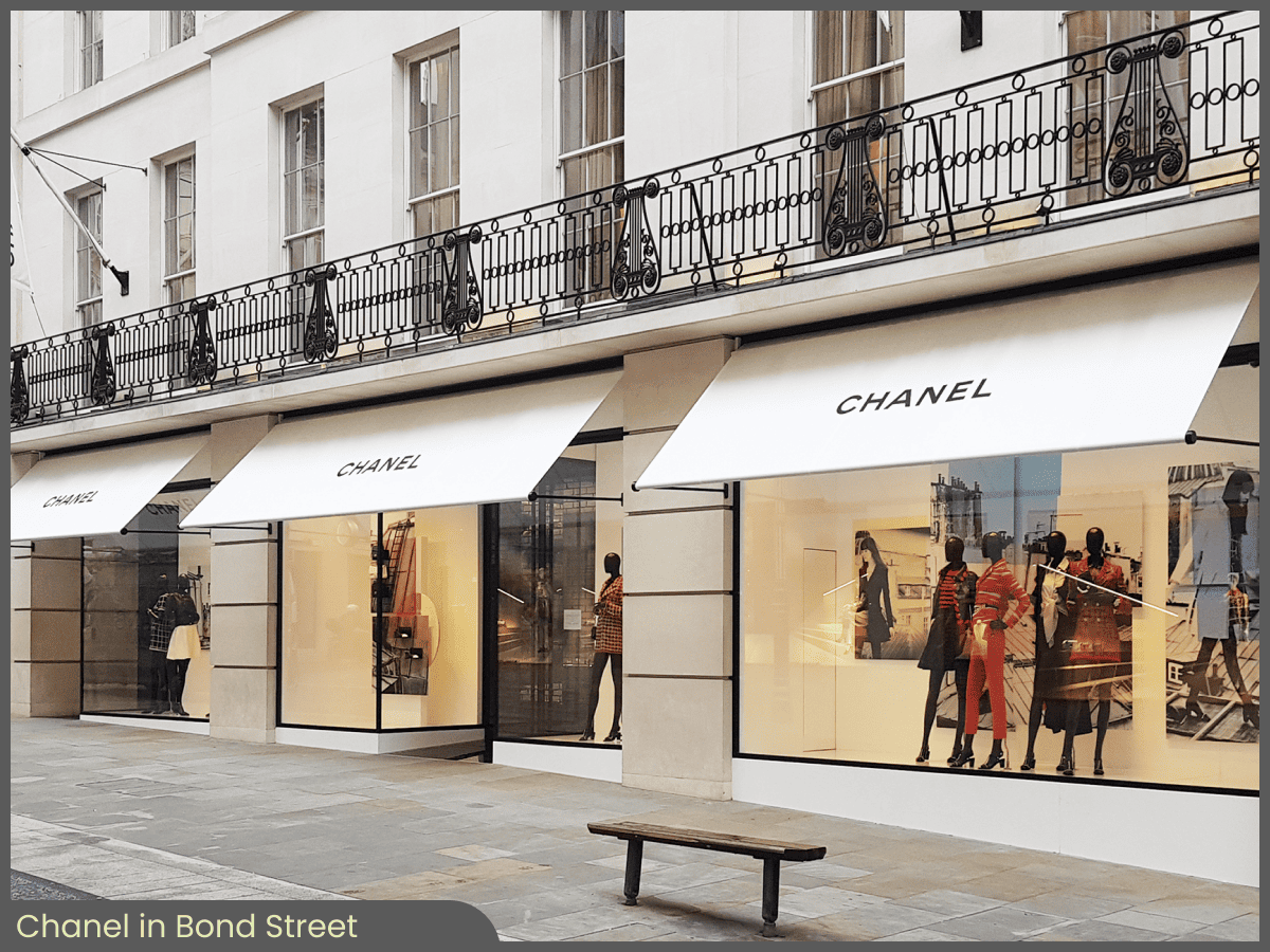 Morco Blinds - Project - Chanel - Greenwich Awning - Bond Street, London