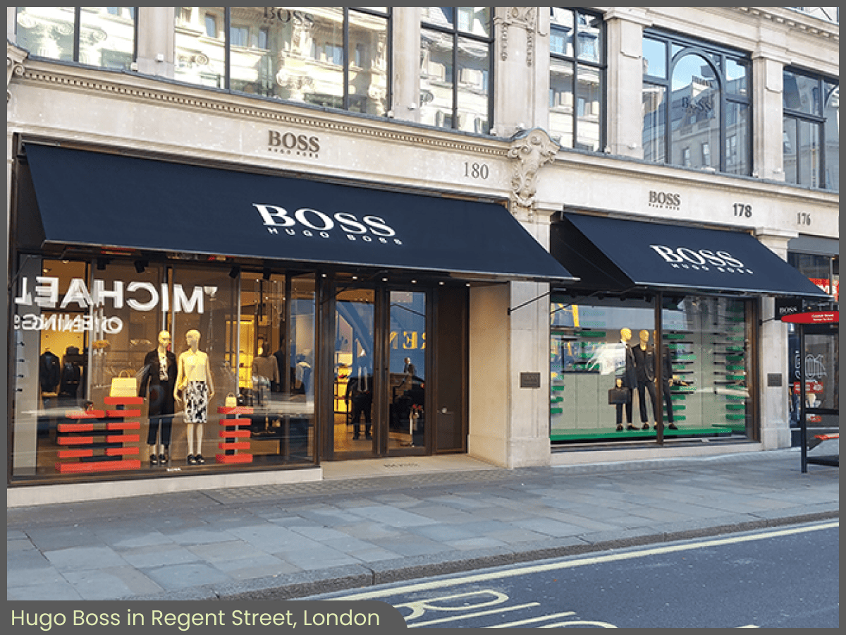 Morco Blinds - Project - Hugo Boss - Victorian Awning - Regent Street, London